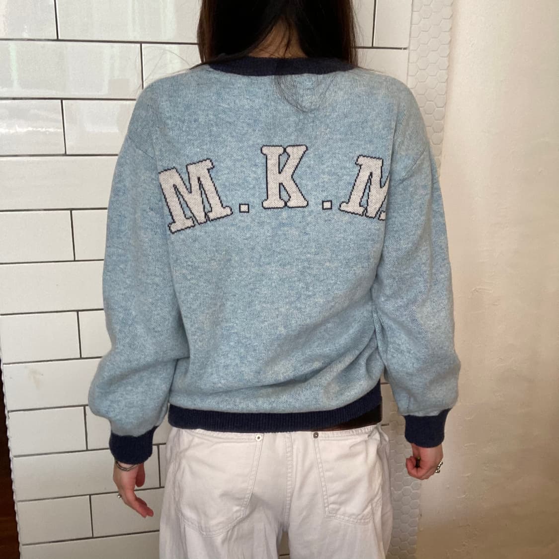 M.K.M 펭귄 일러스트 니트 상품이미지6