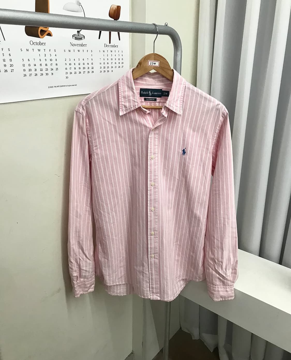 폴로 연핑크 스트라이프 셔츠 상품이미지1