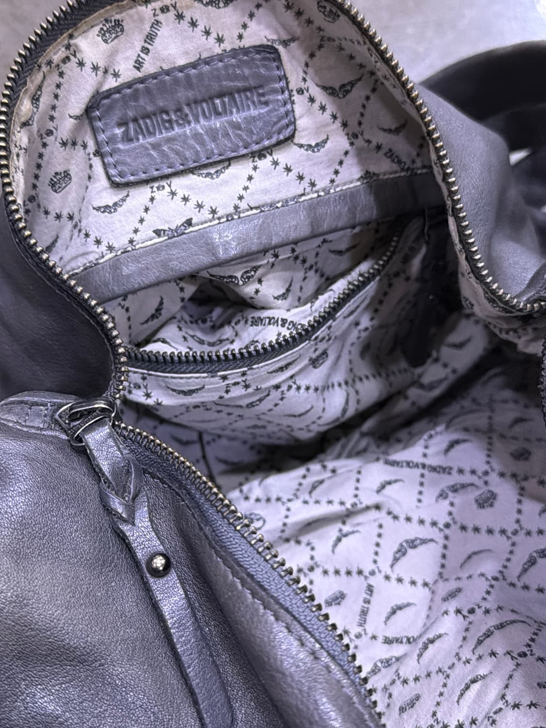 쟈딕앤볼테르 멀티 포켓 유틸리티 레더 그레이 숄더 크로스백 상품이미지10