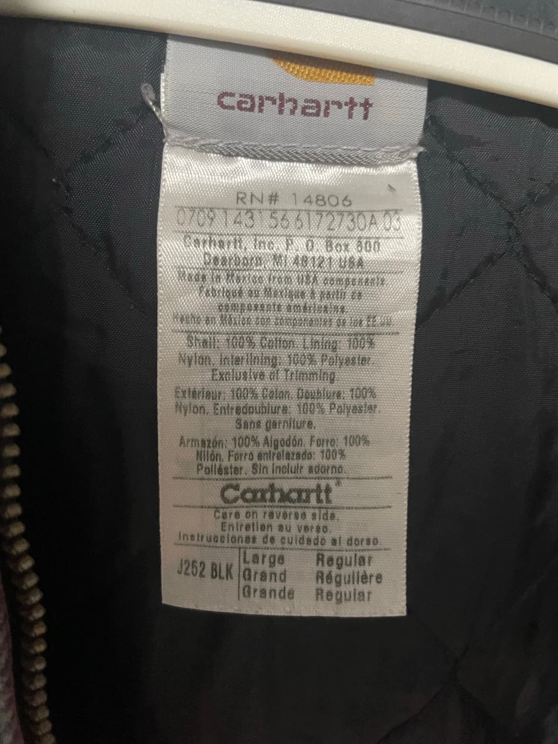 칼하트 j130 L 액티브 자켓 데님 덕액티브 BLK 상품이미지8