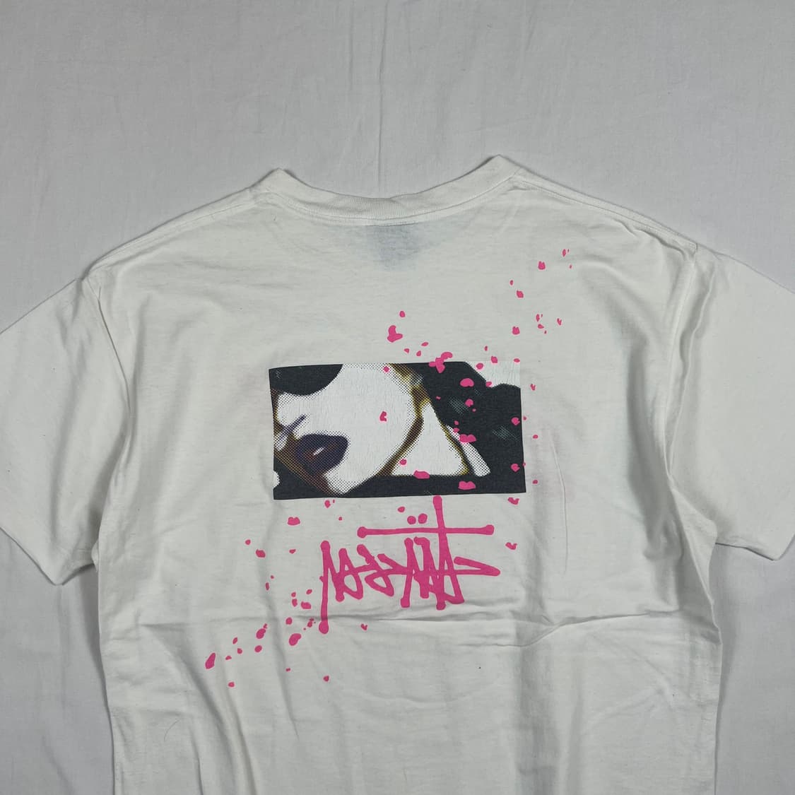 90‘s 스투시 stussy 핑크 로고 프린트 반팔티 상품이미지6