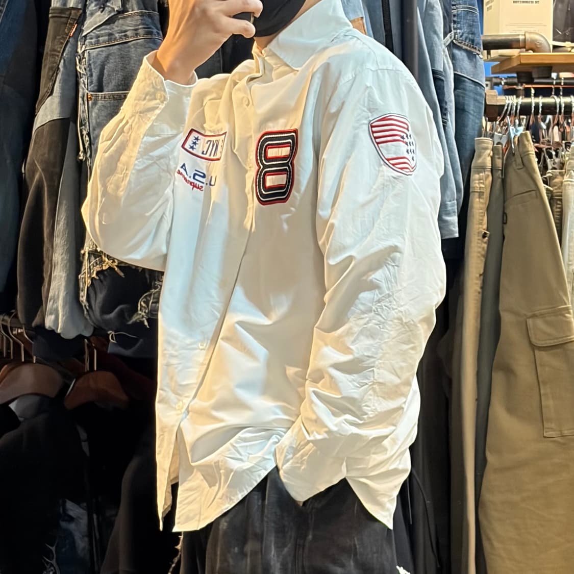 [NO.9] VTG 화이트 자수 셔츠 상품이미지6