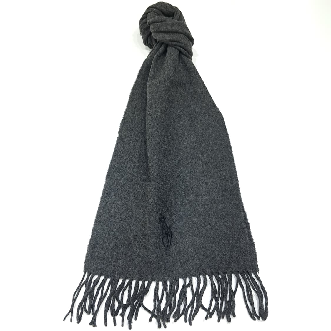 MX612 폴로 90s 이태리판 램스울 자수 차콜 머플러 목도리 상품이미지1