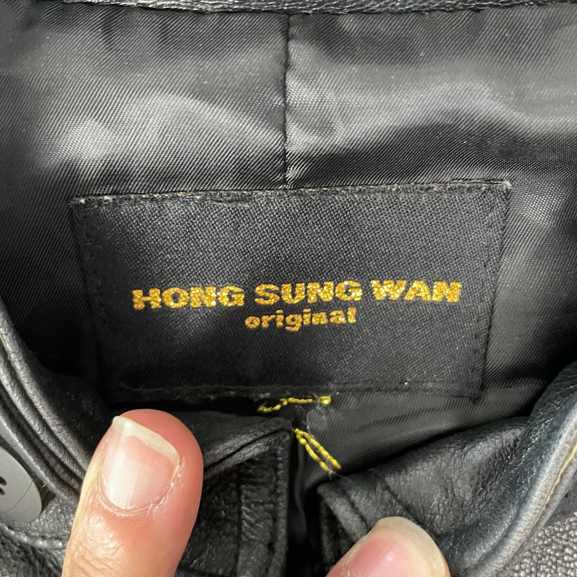 HONG SUNG WAN 블랙 가죽 자켓 상품이미지4