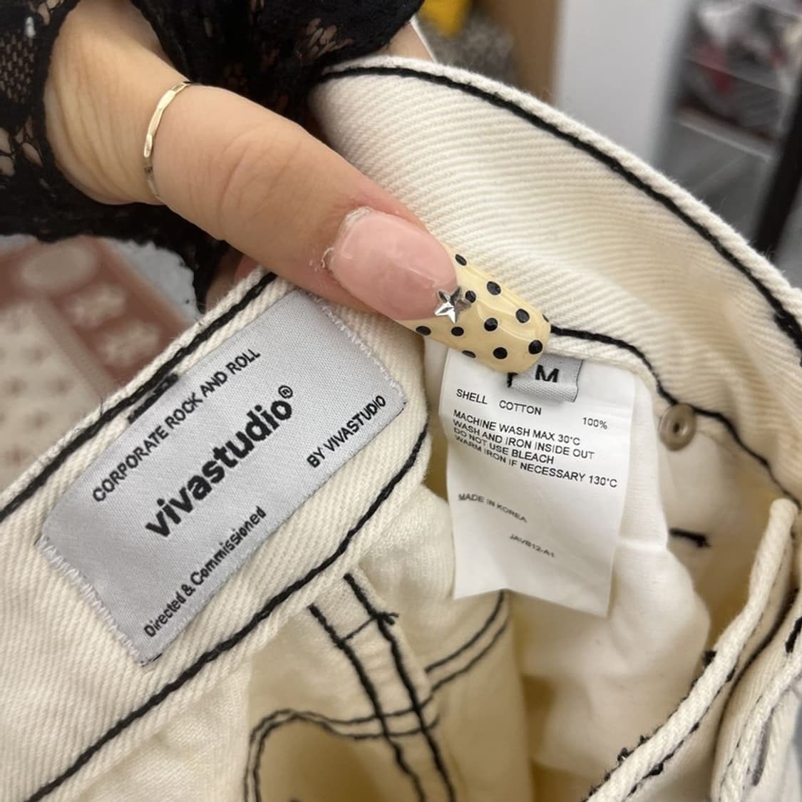 비바스튜디오 빈티지 카펜터 스케치라인 코튼팬츠 M C10001 상품이미지6