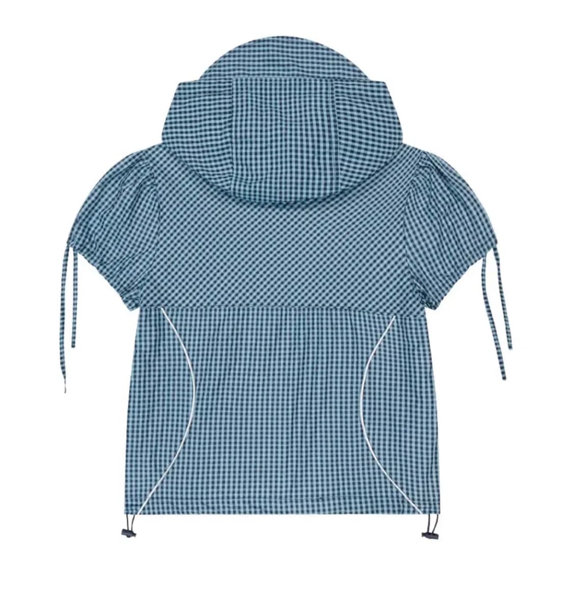 헤레틱 VOLUME NYLON JACKET / check-blue 상품이미지5