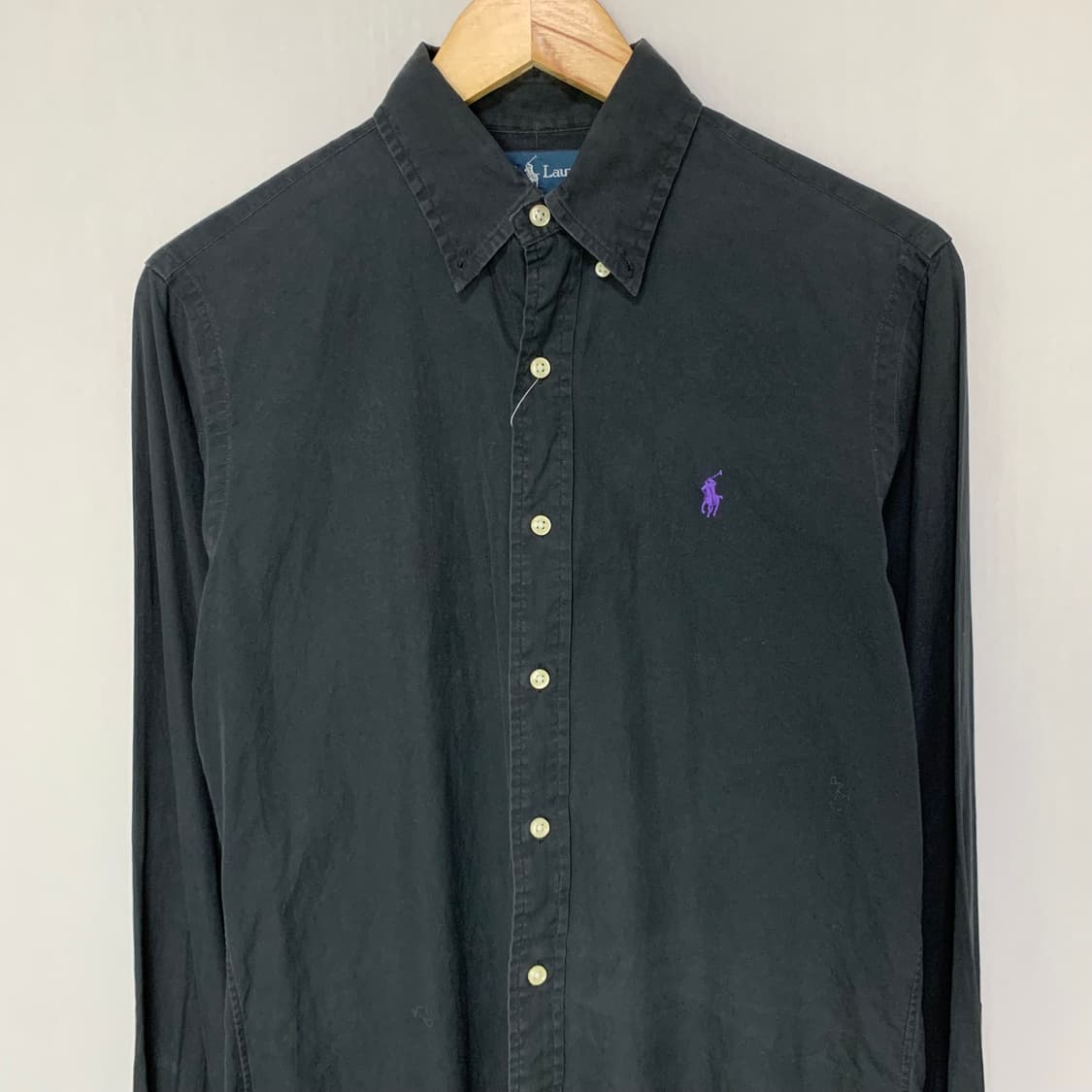 폴로 랄프로렌 커스텀 핏 로고 베이직 블랙 긴팔 셔츠 S 남녀공용 상품이미지3