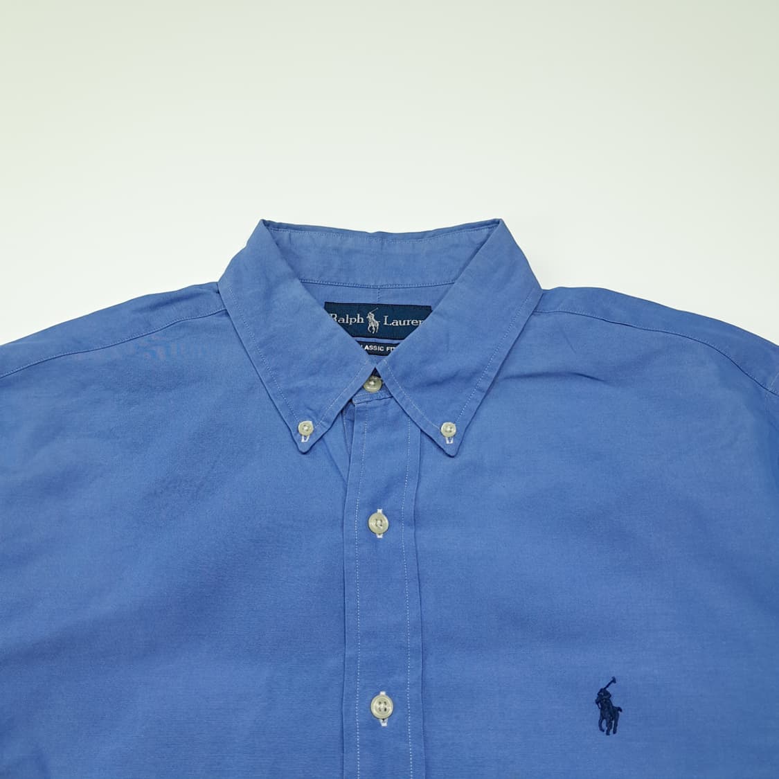CK084 L 폴로 90s 버튼다운 블루 셔츠 남방 상품이미지2