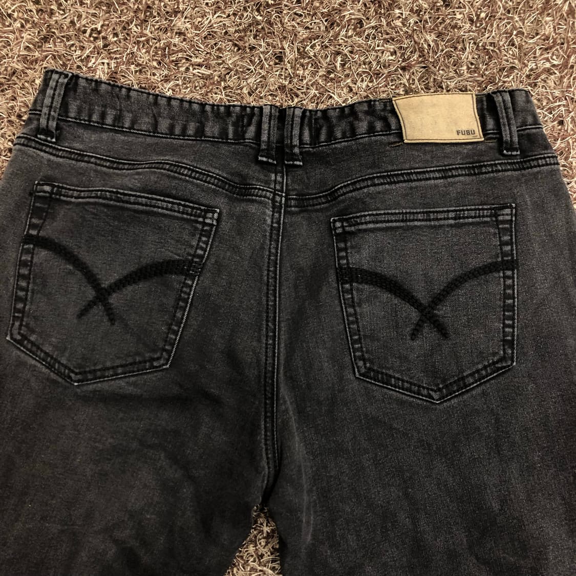 후부 블랙 워싱 데님 팬츠 상품이미지3