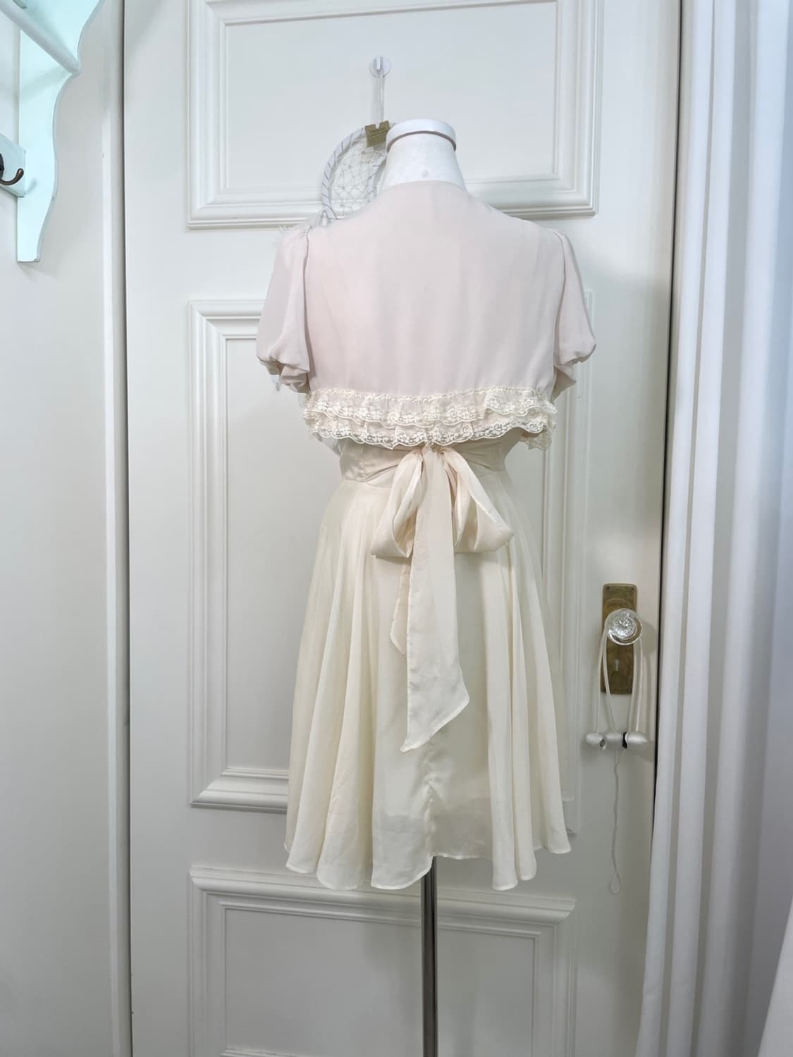 sheer pink lace ruffle bolero&ivory chif 상품이미지3