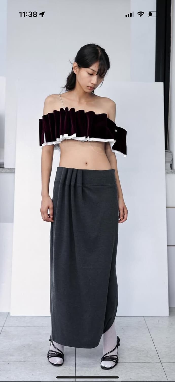 울리카상투스 울리카 ulika  롱스커트 챠콜 상품이미지1