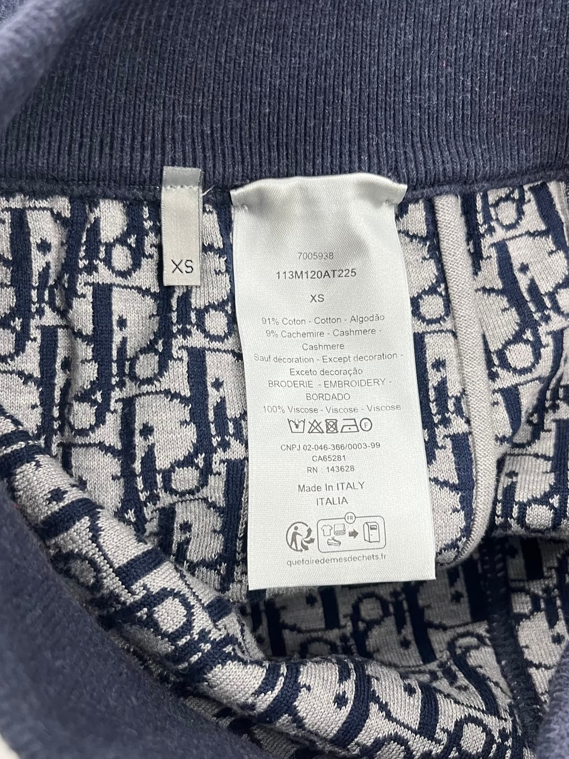 디올 오블리크 캐시미어 셋업 [상의M,하의XS] 상품이미지6