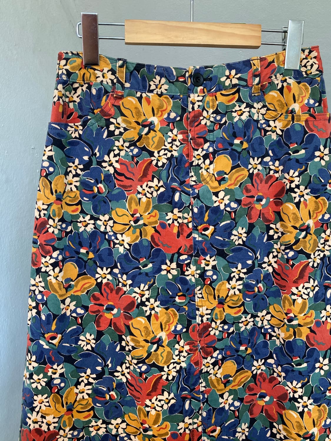 코듀로이 A라인 플라워 미디 스커트 상품이미지2