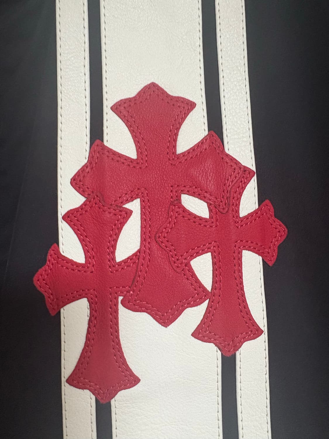 [XL]크롬하츠 트리플크로스 레더패치 퍼자켓 상품이미지3