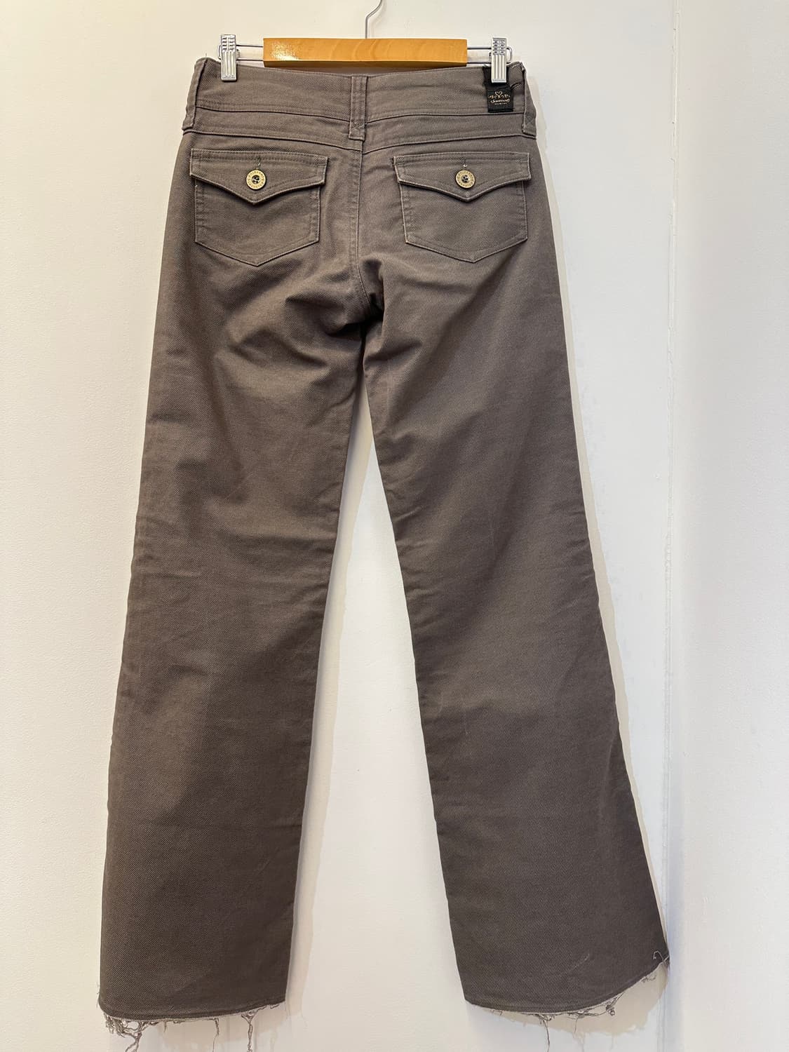 something by edwin 카키 로우 웨이스트 부츠컷 팬츠 상품이미지2