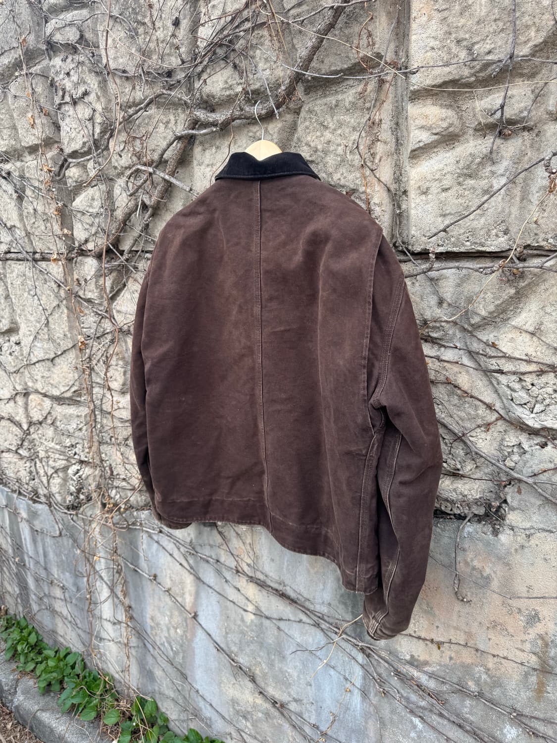 칼하트 빈티지 j164 다크브라운 페이딩 디트로이트 워크 자켓 상품이미지4