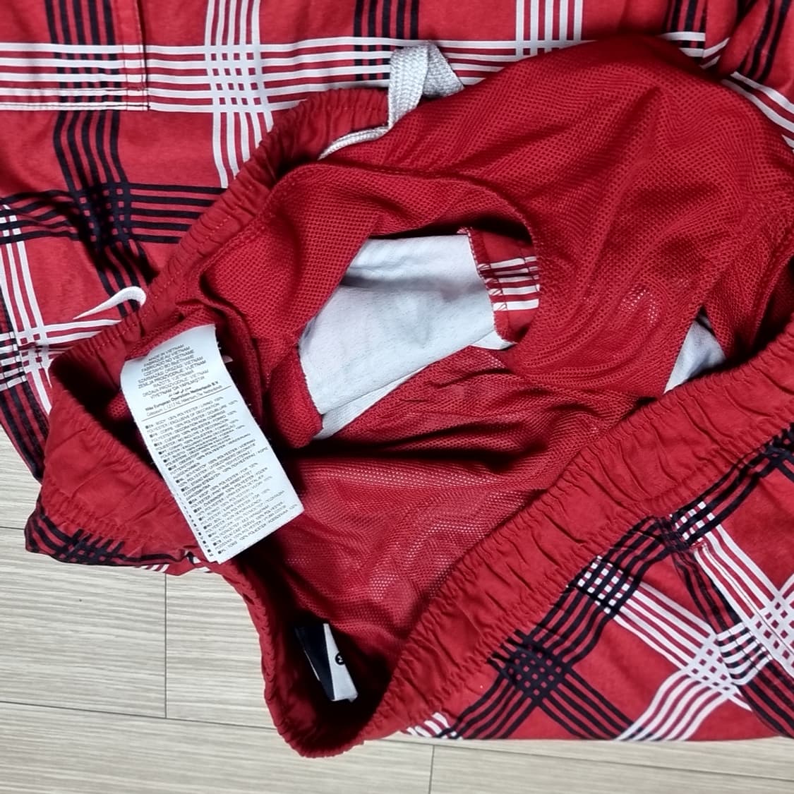 나이키 레드 체크 반바지 비치웨어(실측) 상품이미지4