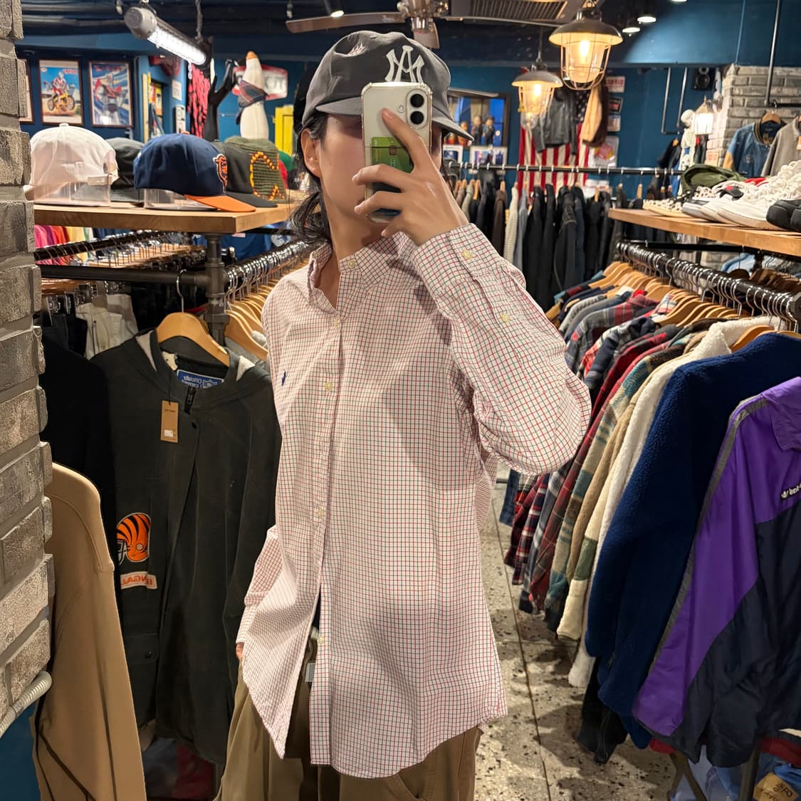 polo 폴로 커스텀핏 블루 레드 체크 셔츠 상품이미지3