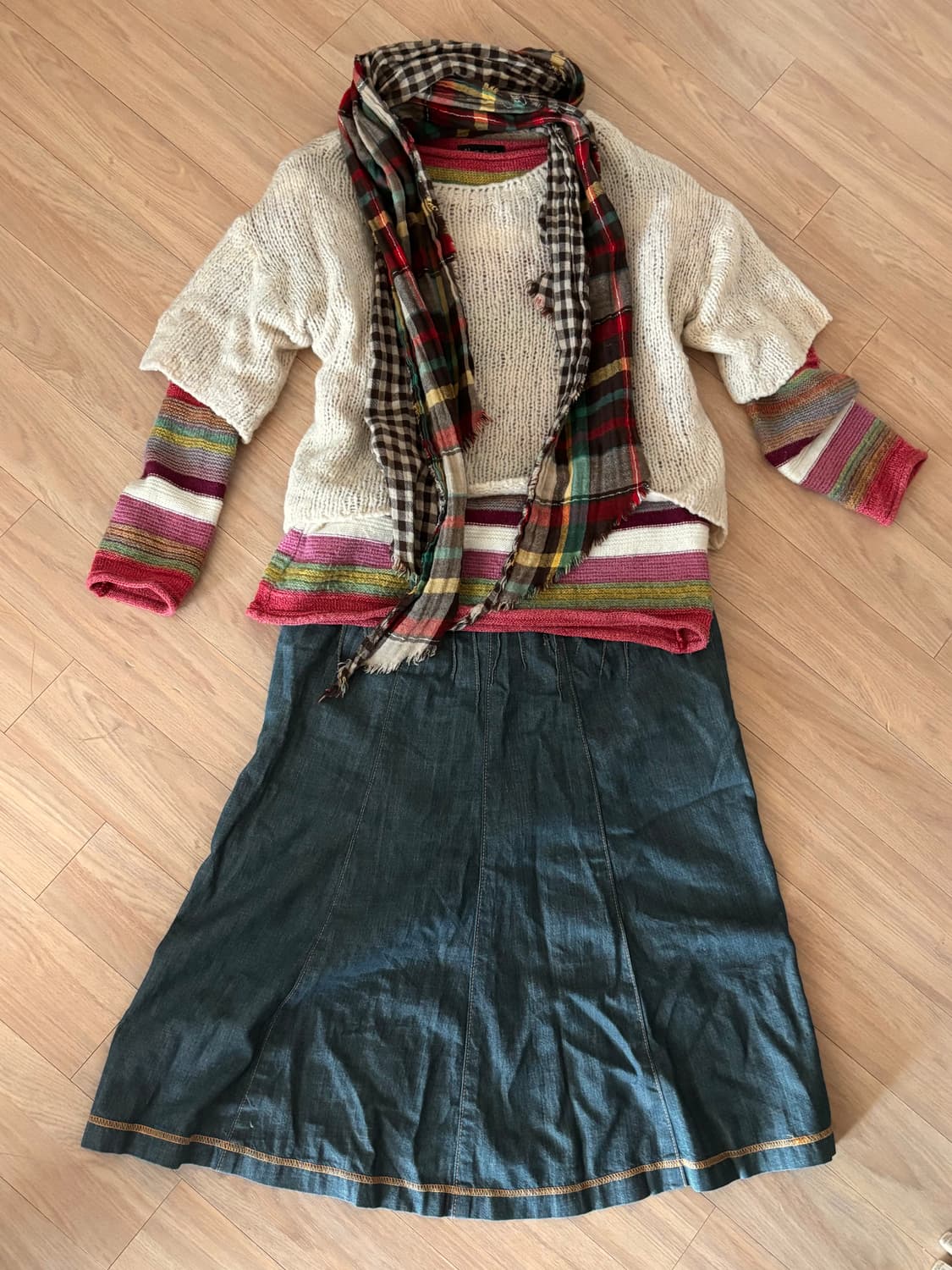 모리걸 니트 레이어드 코디 하구미 임수정깔  상품이미지1