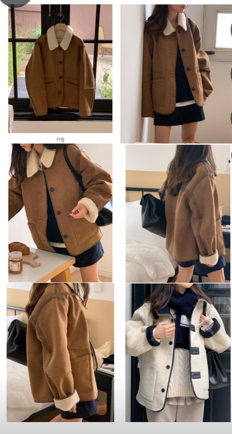 베이킹파우더 도매브랜드 리버시블 양털 하프 무스탕 상품이미지1