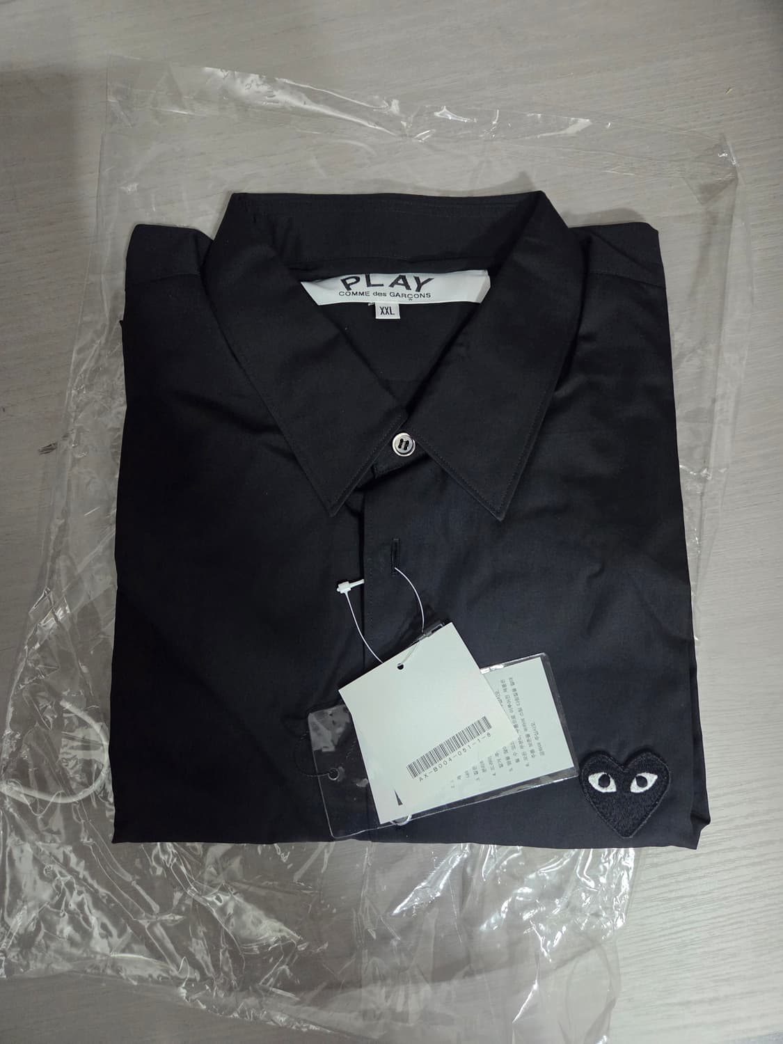 꼼데가르송 블랙 하트 셔츠 xxl 상품이미지4