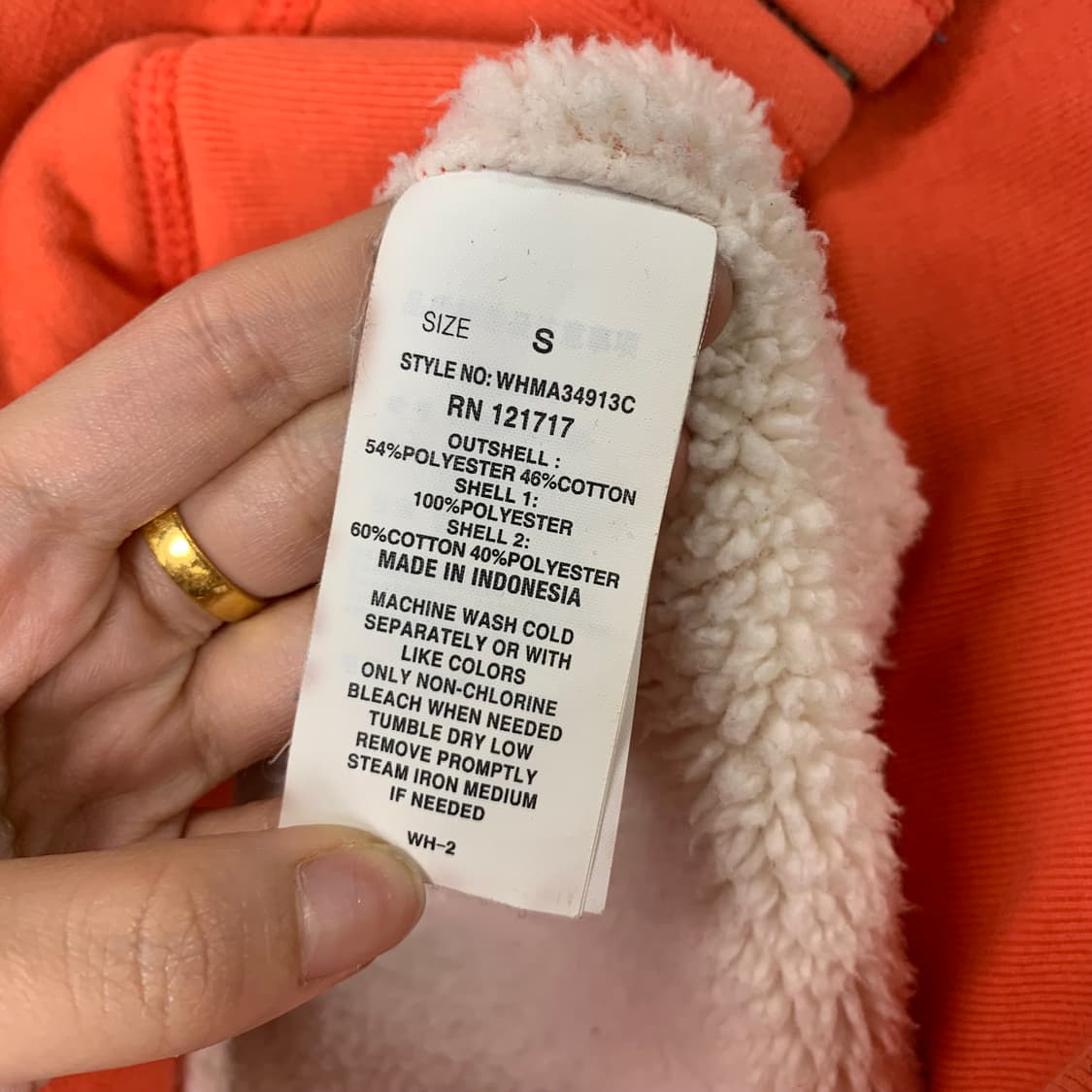 후아유 y2k 와투케 오렌지 양털 후드집업 상품이미지6