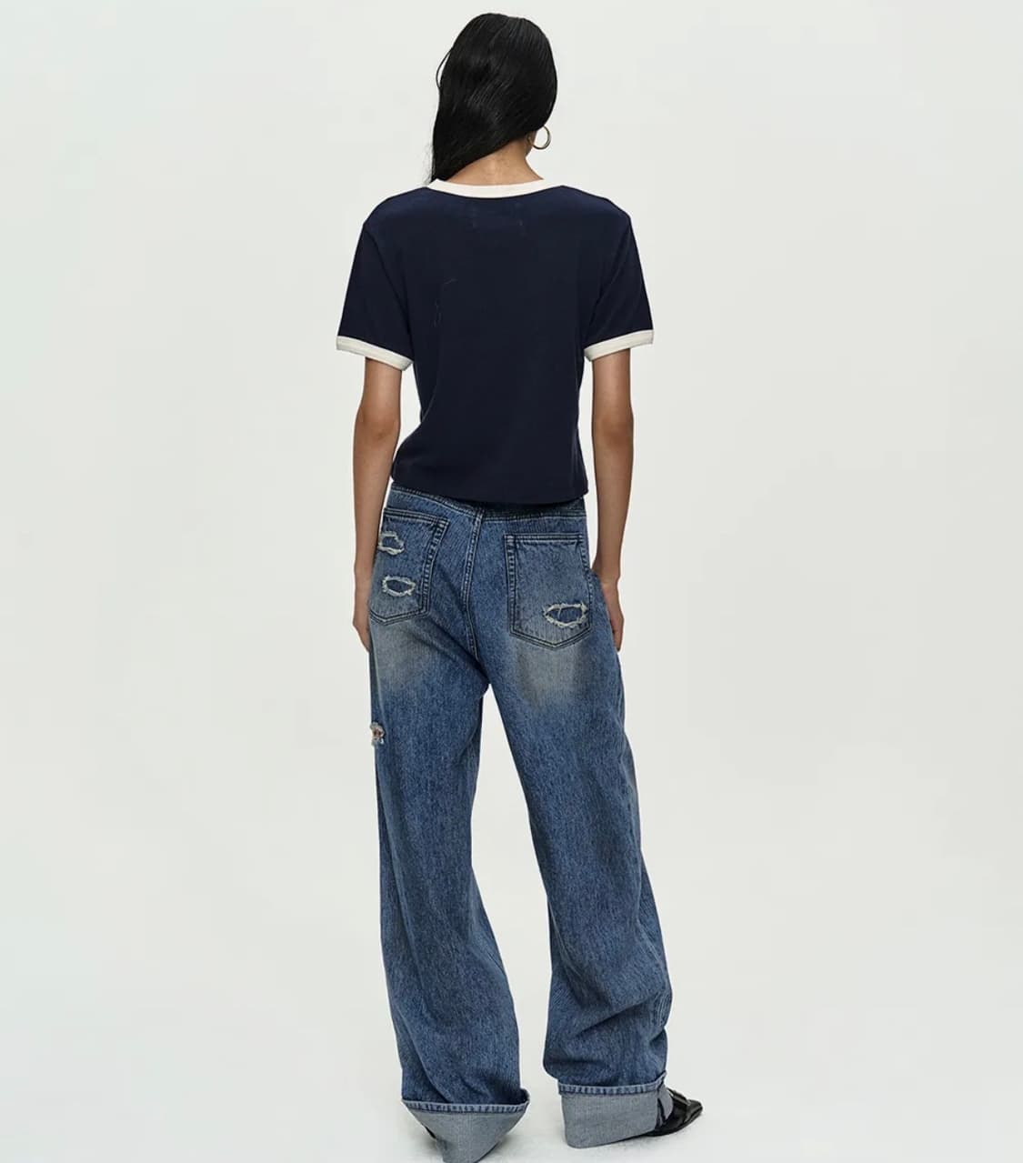 앤더슨벨 OIL WASHED ROLLED UP JEANS 상품이미지3