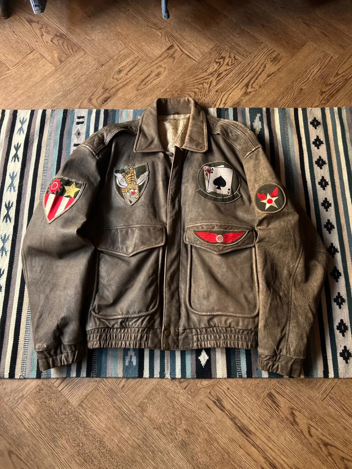 [M]90's USA 빈티지 패치 A-2 플라이트 자켓 상품이미지1