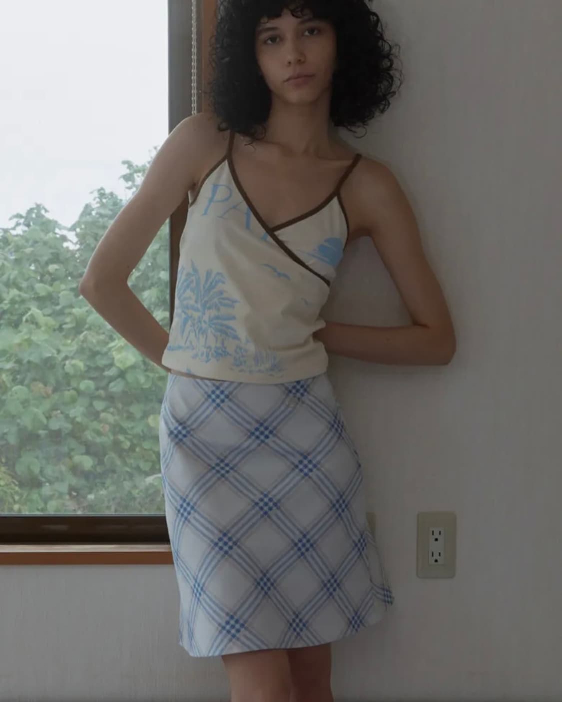 기준 kijun Essential Check Mini Skirt Blue 상품이미지1