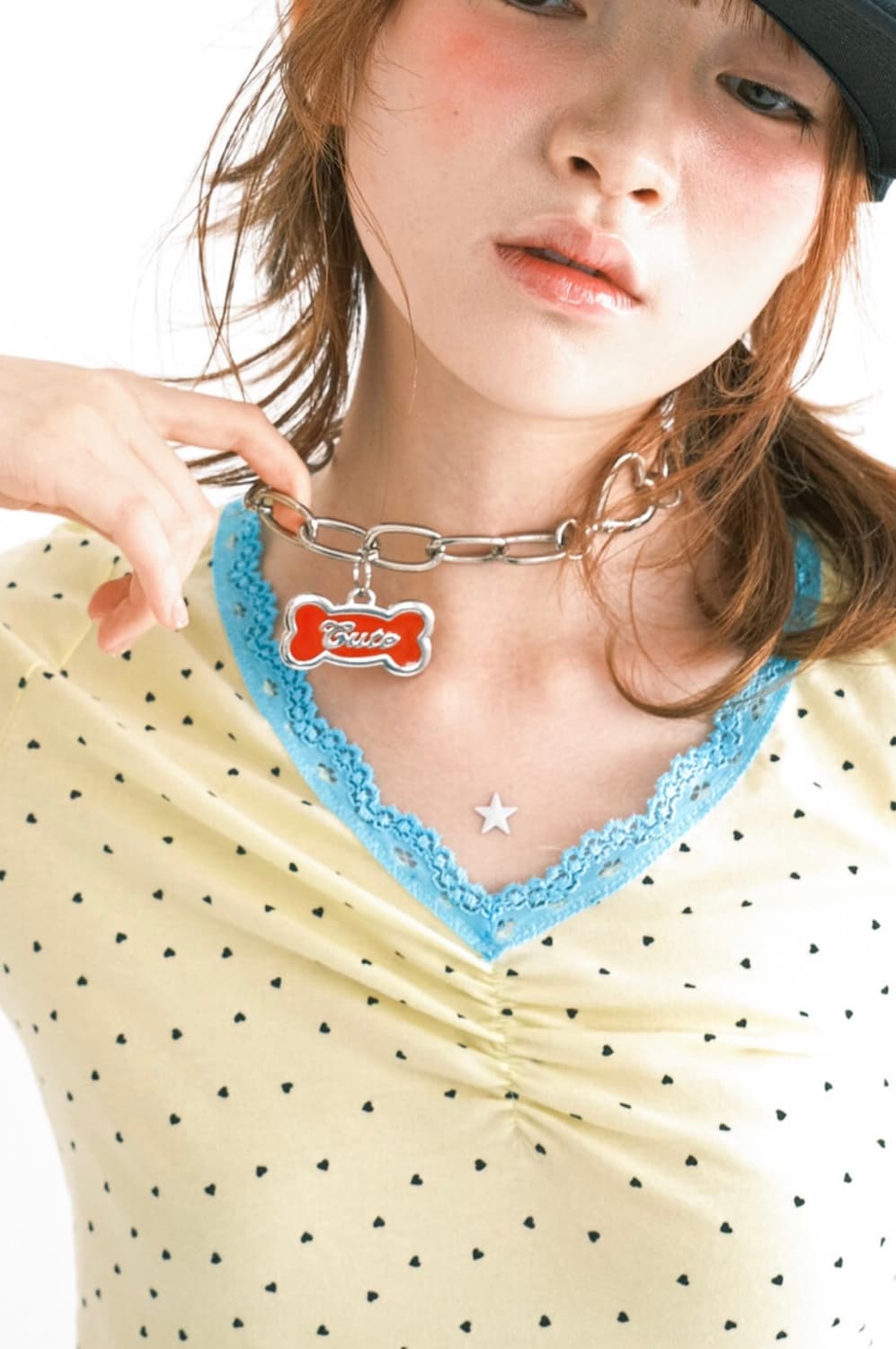 mini heart lace top (lemon) 상품이미지3