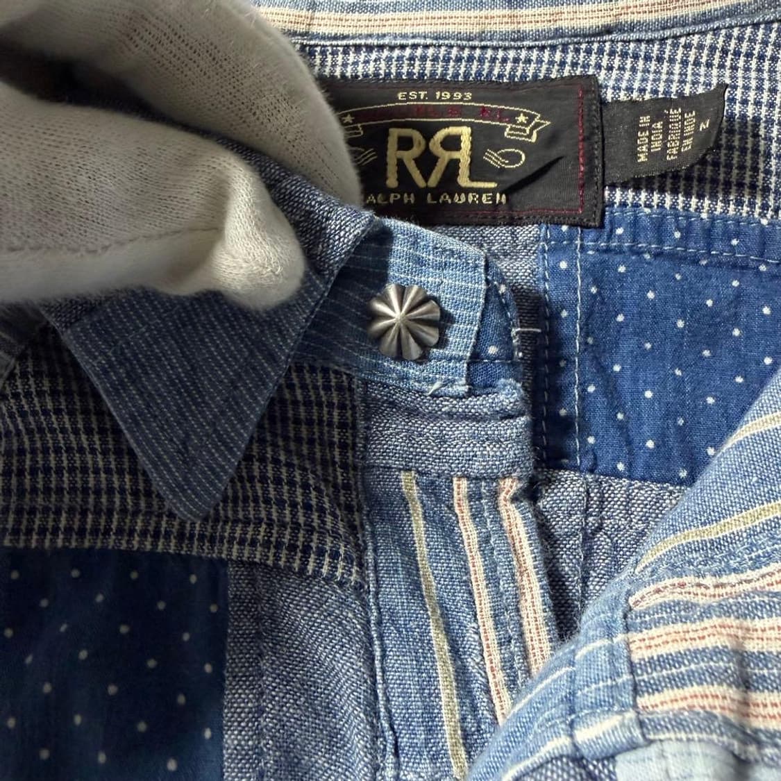 RRL 인디고 패치워크 웨스턴셔츠 상품이미지3