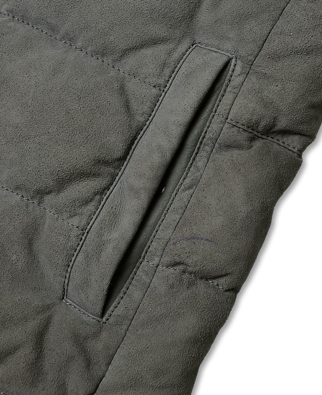 맨온더분 [Man On The Boon] 염소 스웨이드 구스 패딩 베스트 상품이미지4