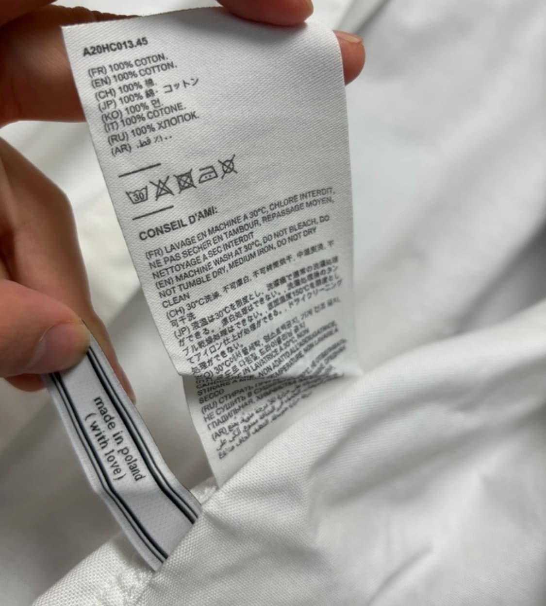 아미 스몰 하트 로고 화이트 셔츠(40사이즈,100) 상품이미지5