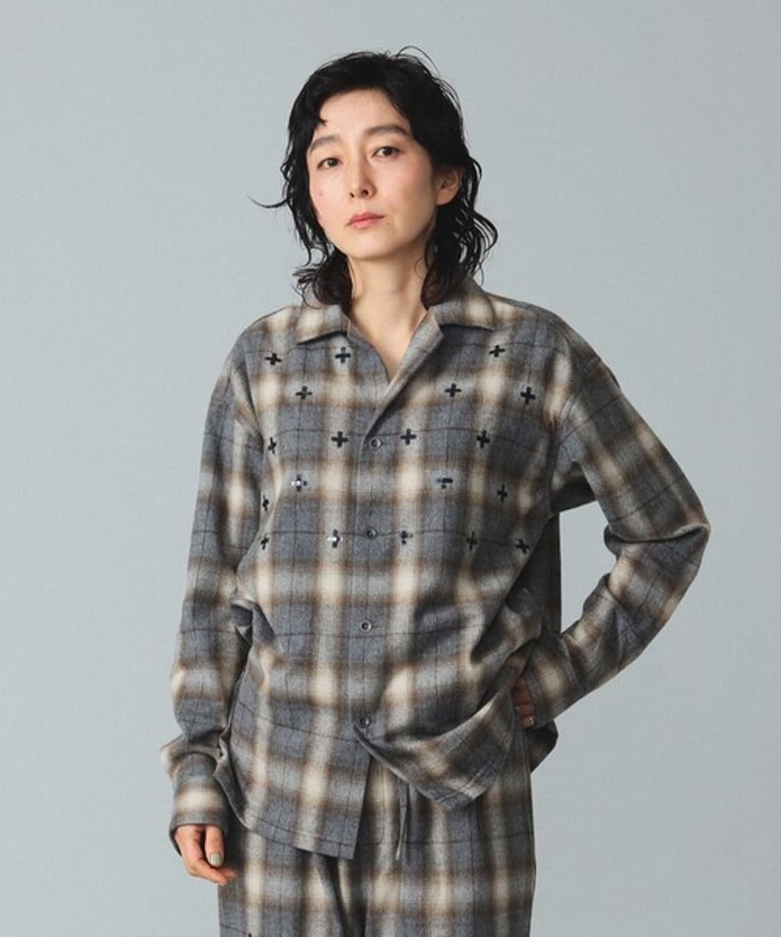 maturely Spangles Embroidery Shirt 상품이미지2
