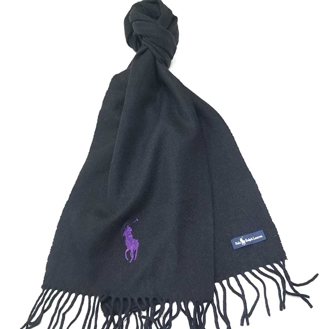 MX515 폴로 00s 울캐시미어 빅포니 블랙퍼플 머플러 목도리 상품이미지2