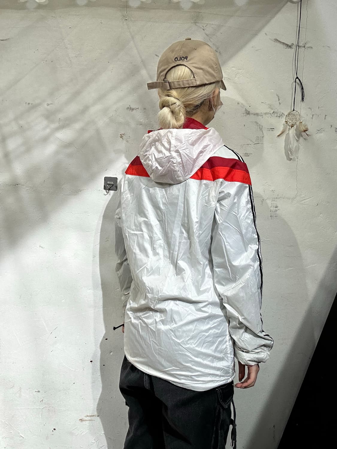 아디다스 화이트 블랙 삼선 대대장 독일 화이트 축구팀 바람막이 자켓 95 상품이미지3