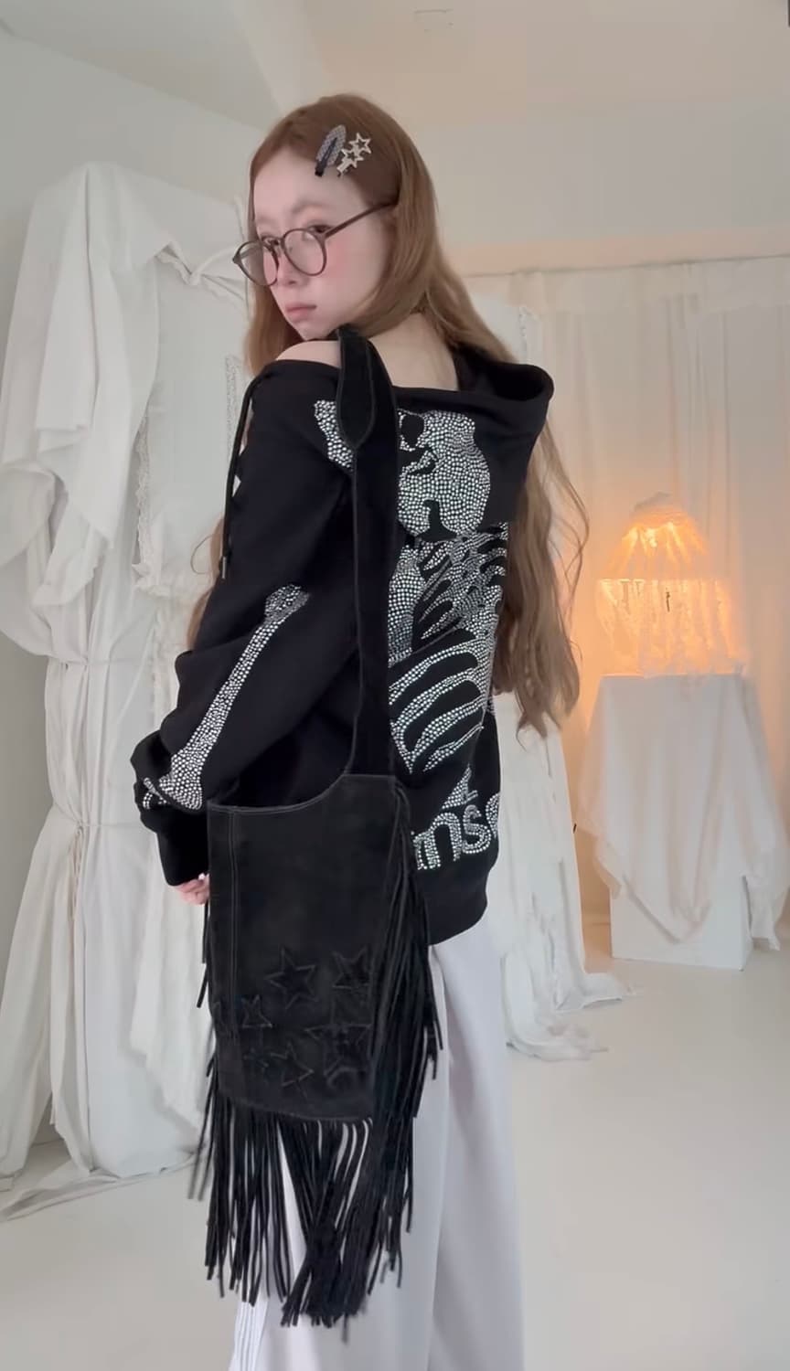 밴슨 50주년 큐빅 스컬 본 후드집업 상품이미지1