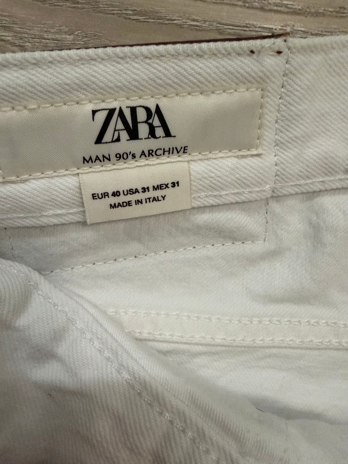 자라 리미티드 에디션 90s 아카이브 메이드인이태리 데님 화이트 상품이미지6