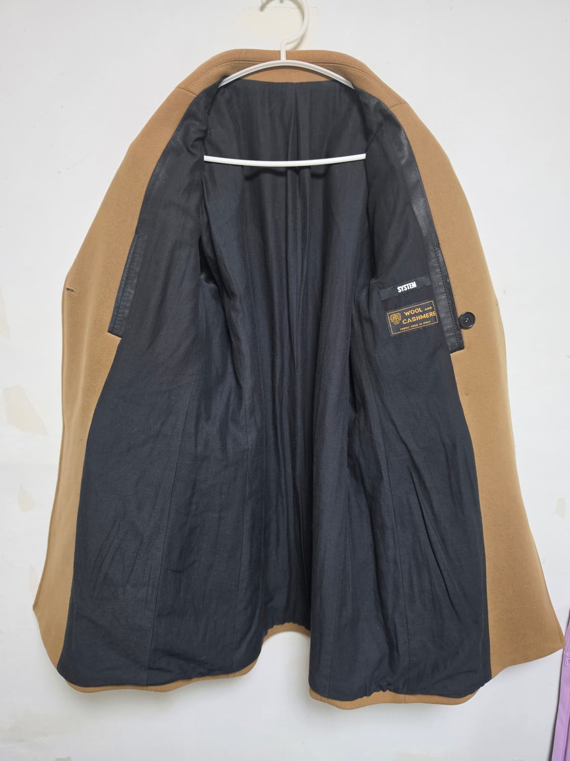 SYSTEM 캐시미어 울 더블 코트 브라운 100 상품이미지4