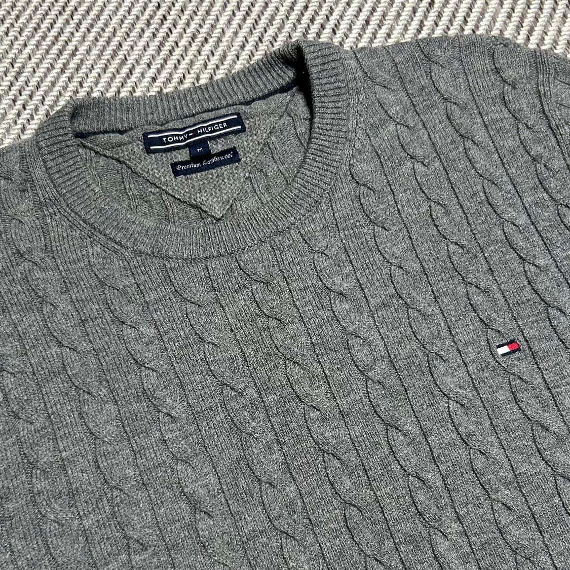 [M] Tommy 타미힐피거 램스울 케이블 라운드 니트 상품이미지3