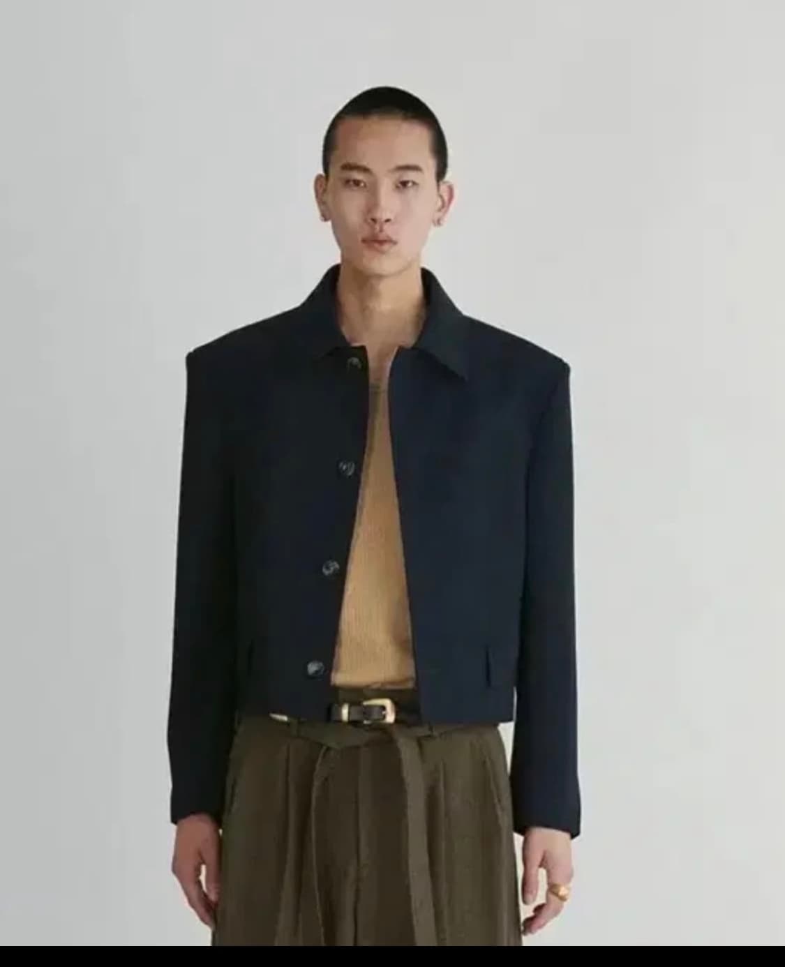 (새상품)렉토 울 블렌드 숏자켓 다크네이비(s) 상품이미지2