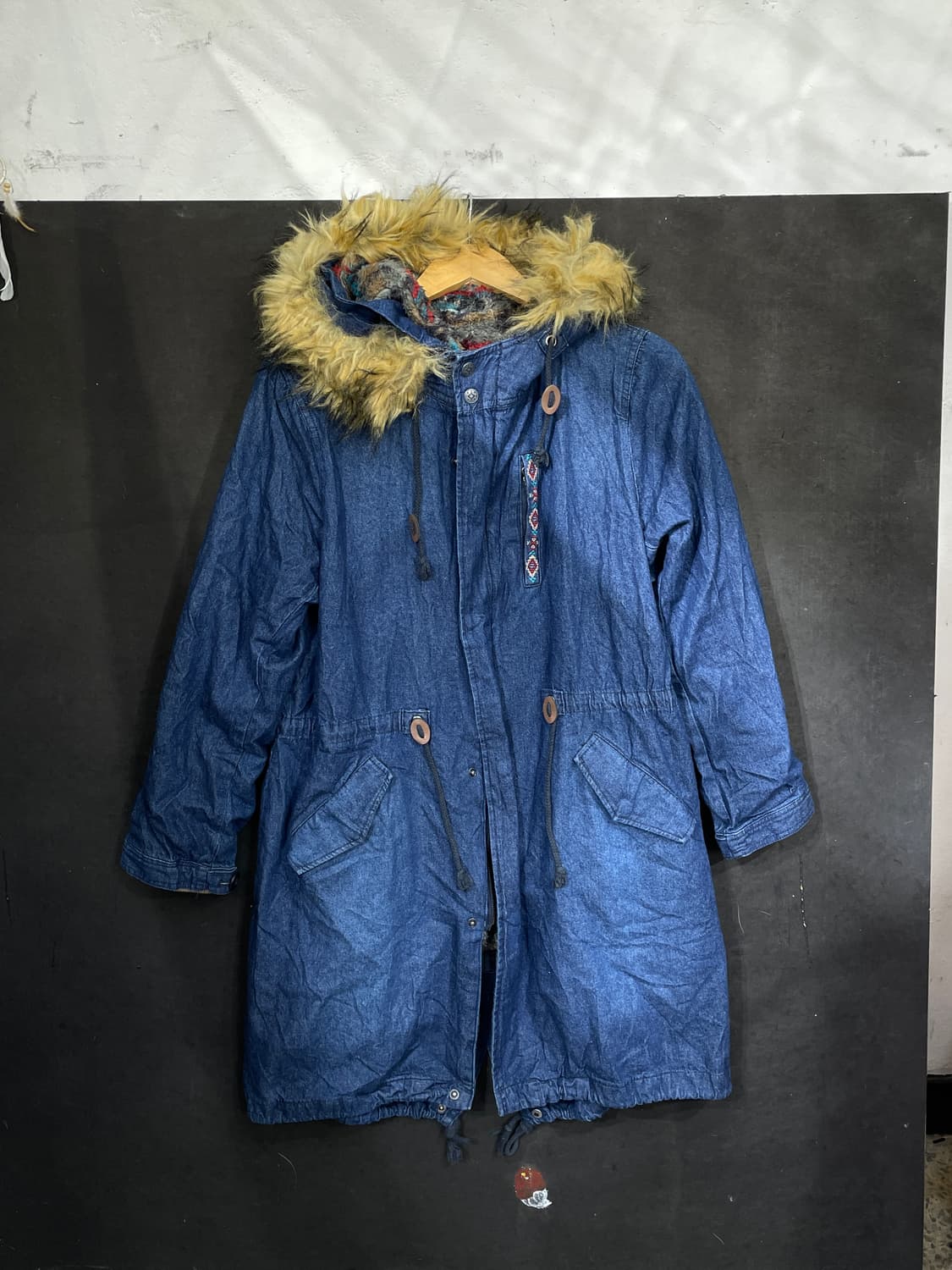 일본빈티지 titicaca 울프죠 퍼 후드 롱 개파카 야상 자켓 M 상품이미지7