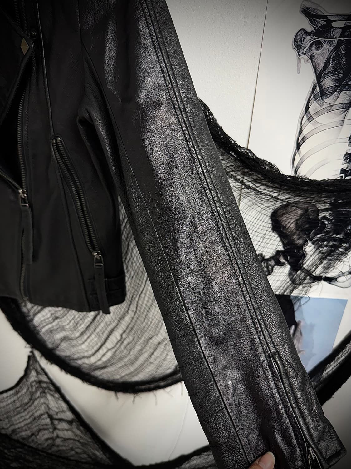 Real leather studs jacket 상품이미지3