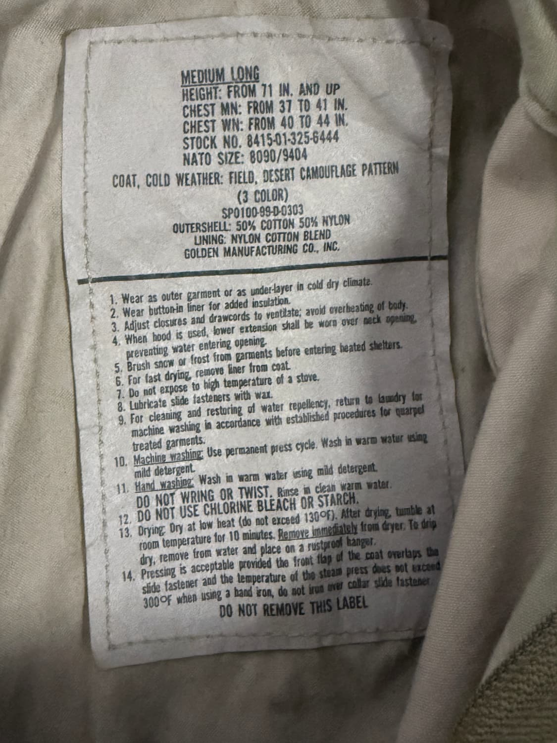 M65 필드 자켓 사막 M/L 상품이미지3