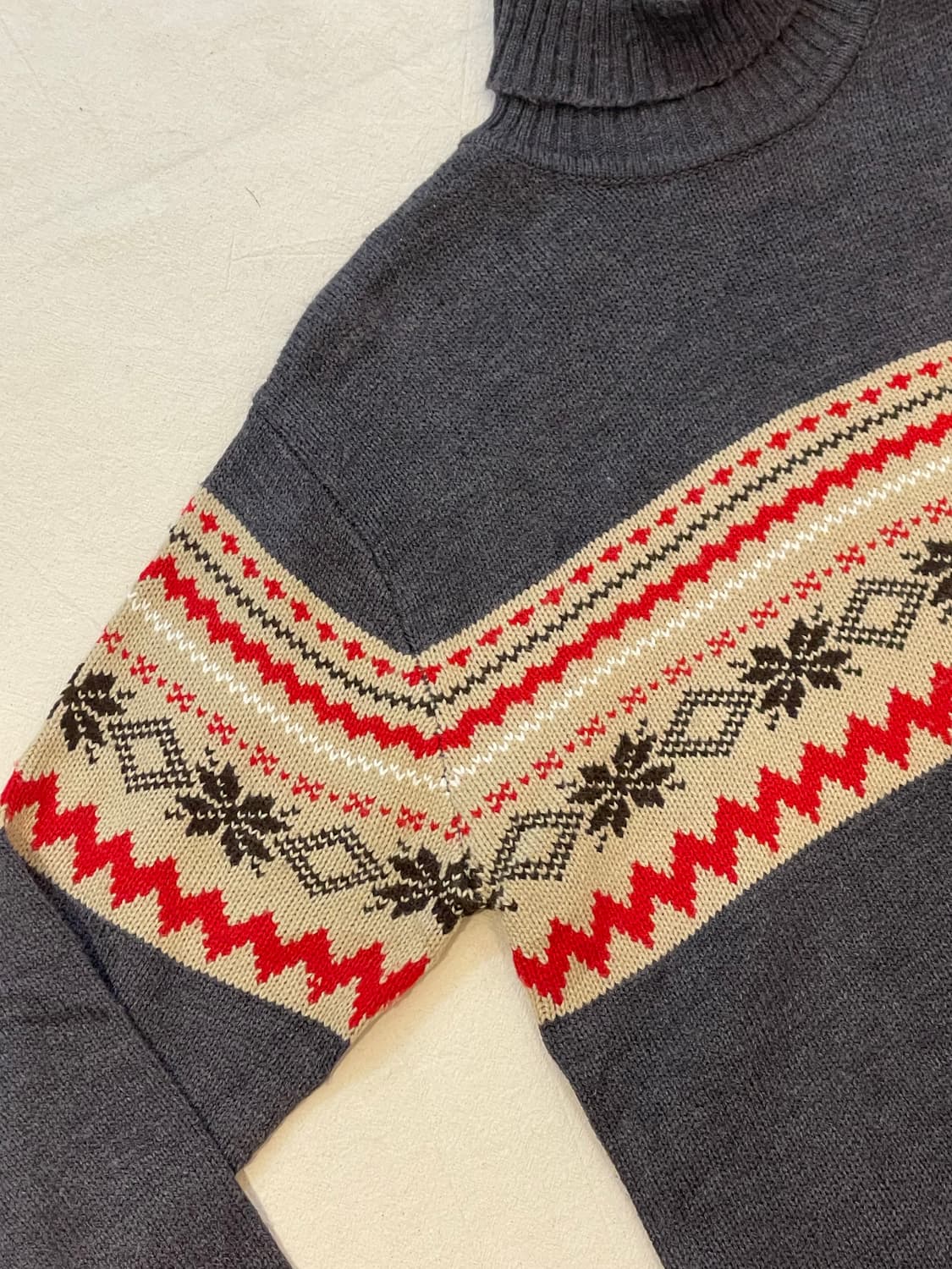 빈티지 노르딕 폴라니트 챠콜 상품이미지3