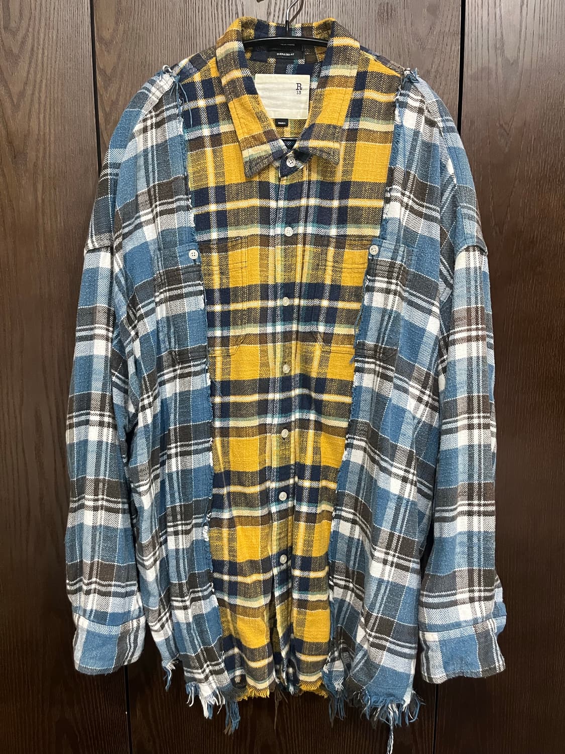 R13 블루&옐로우 드롭넥 콤보 워크셔츠 상품이미지3