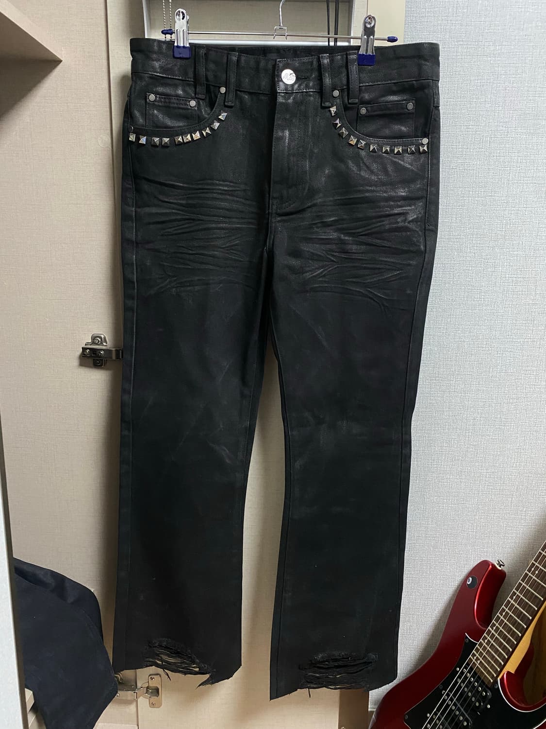 Waxed flare jean 상품이미지1