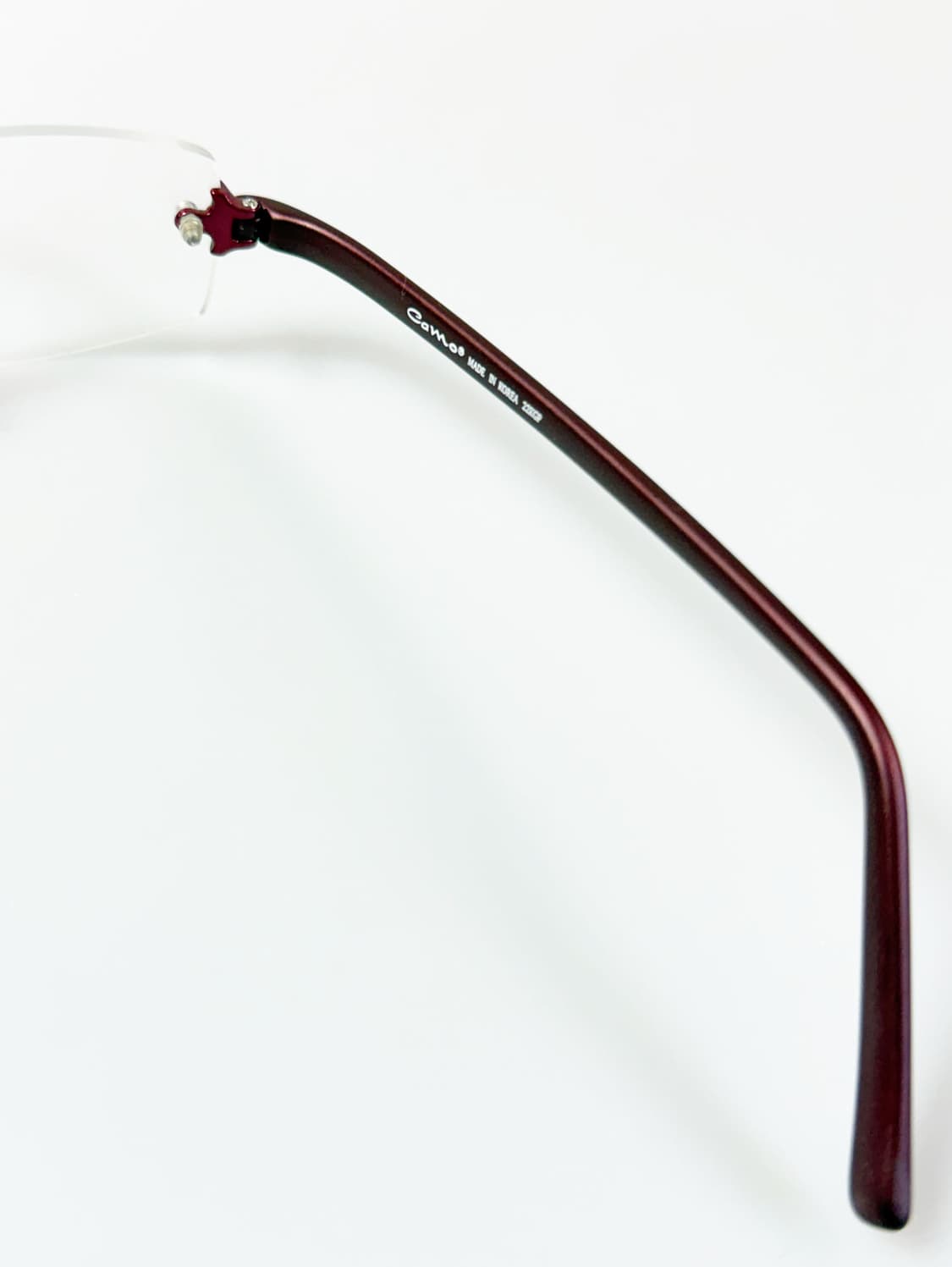 CAMO FASHION 무테 스퀘어 버건디 메탈 빈티지 안경 상품이미지6