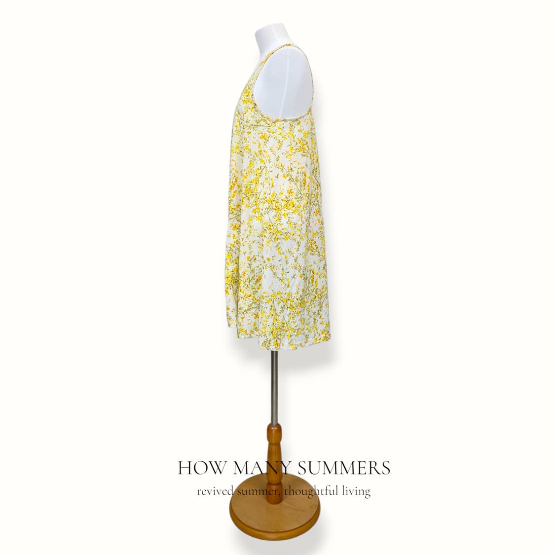 옐로우 잔꽃 나시 미니 원피스 튜닉 슬립 플라워 폴리 상품이미지2