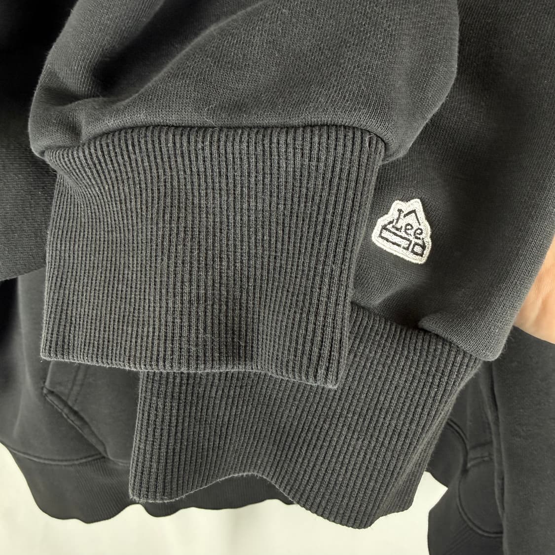 (L) LEE 자수로고 후드집업 블랙 상품이미지4
